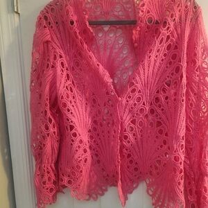Elegant Pink Lace Women Top